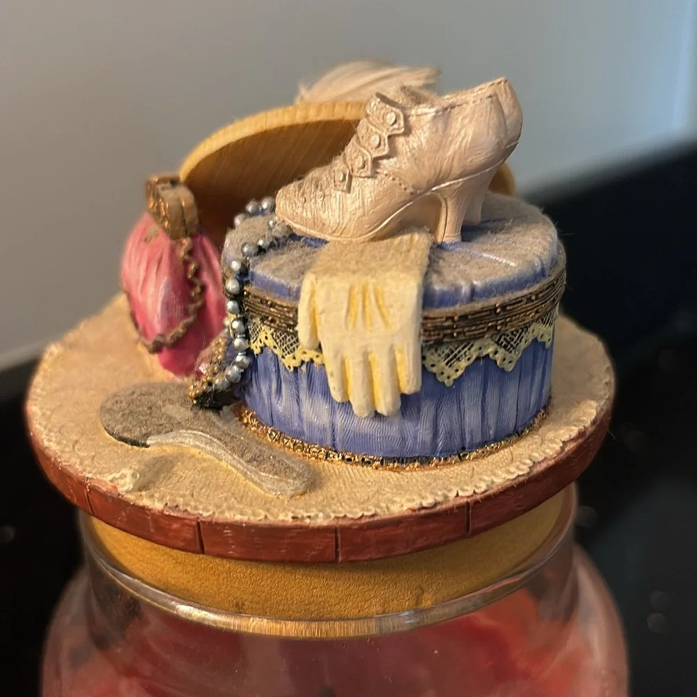 Vintage Yankee Candle Victorian Shabby Chic Hat, Gloves, Feminine Candle Topper - Picture 2 of 10